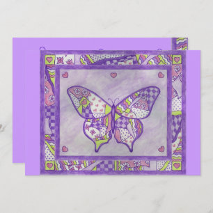 Invitation de courtepointe papillon pourpre