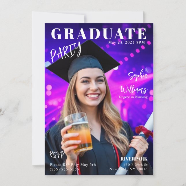 Invitation de couverture du magazine Graduate (Devant)