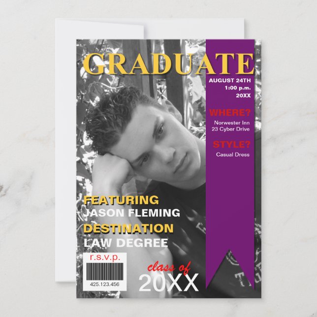 Invitation de couverture du magazine Photo Graduat (Devant)