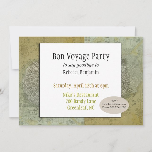 Invitation de couverture vintage (Devant)
