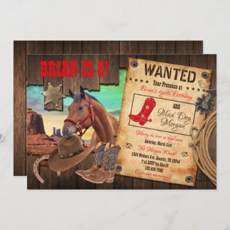 Invitation de Cowboy de l'Ouest Sauvage
