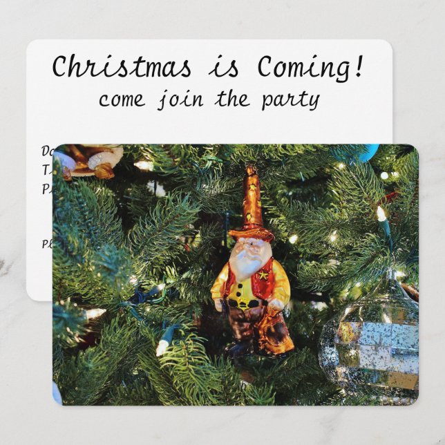Invitation de Cowboy Père Noël (Devant / Derrière)