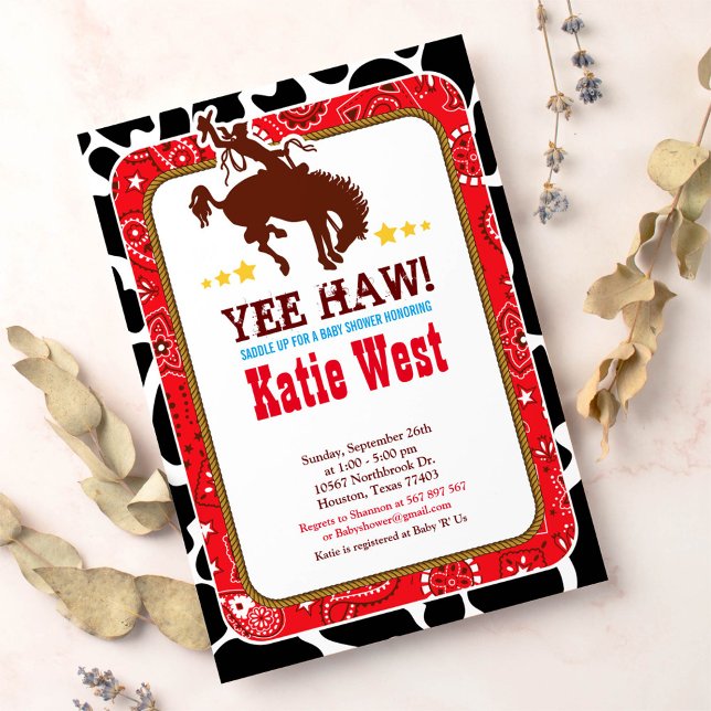 Invitation de Cowboy Western Old West Baby shower (Créateur téléchargé)