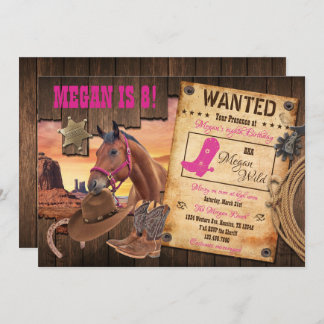Invitation de Cowgirl du Far West