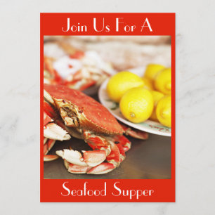 Invitation de crabe et de citrons