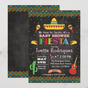 Invitation de craie de Baby Shower Mexicain Fiesta