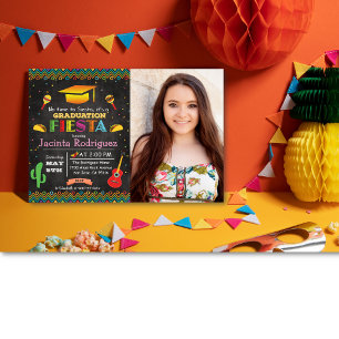 Invitation de craie de fin d'études mexicain Fiest