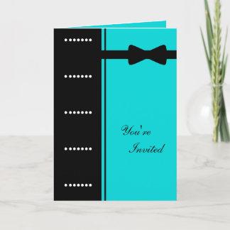 Invitation de cravate noire (turquoise)
