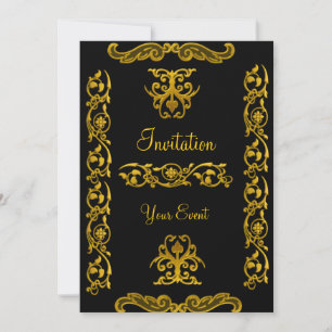 Invitation de création vintage noir pour votre évé