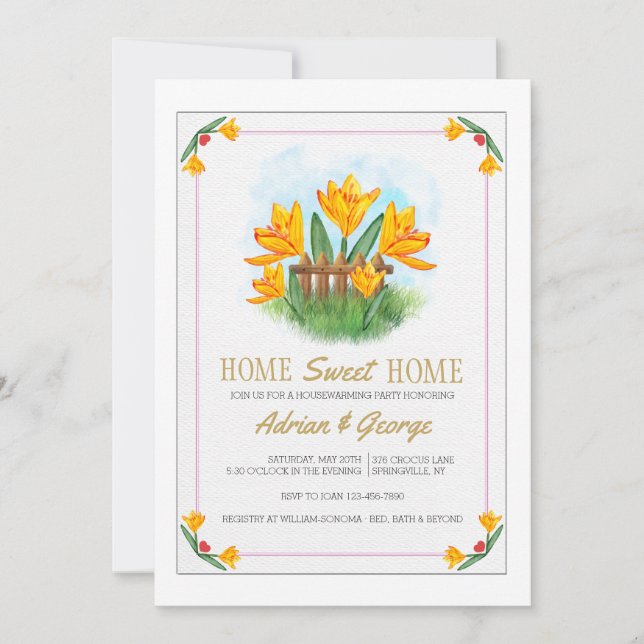 Invitation de Crocus jaune (Devant)