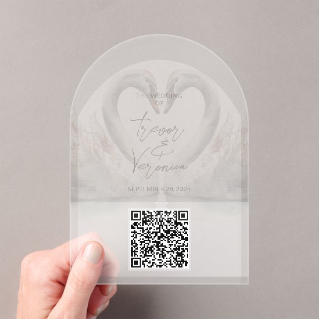 Invitation de cygne de code QR mariage (In situ (ordinateur de poche))