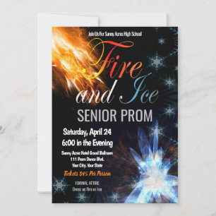 Invitation de danse du lycée Fire and Ice Prom