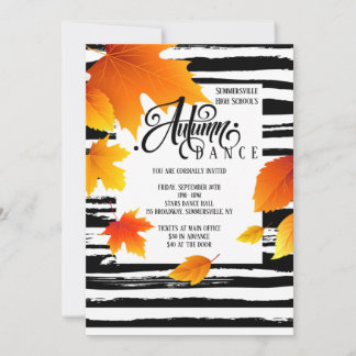 Invitation de danse scolaire d'automne