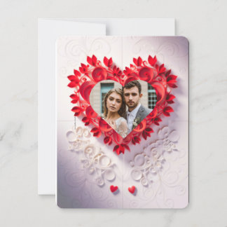 Invitation de date de sauvegarde en papier rouge d