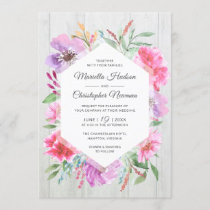 Invitation de découpage de bouquet de Mariage d'aq