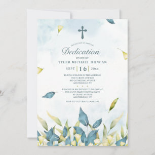Invitation de dédicace aux feuilles de sauge et d'