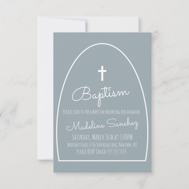 Invitation de dédicace de bébé à l'arche de baptêm (Devant)