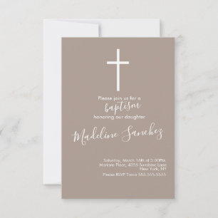 Invitation de dédicace de bébé de croix de baptême