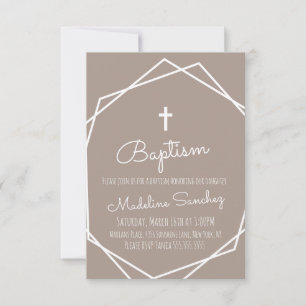Invitation de dédicace de bébé encadrée de baptême
