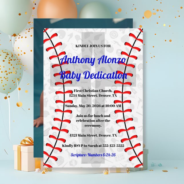 Invitation de dédicace pour bébé de baseball avec  (Créateur téléchargé)