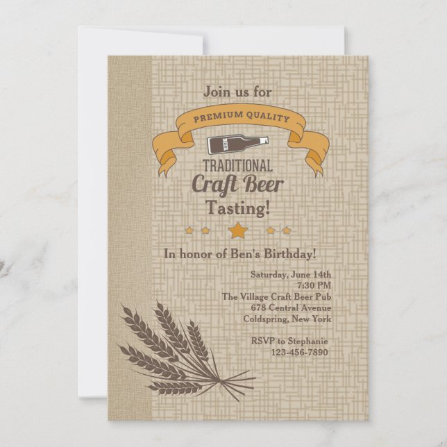 Invitation de dégustation de bière artisanale (Devant)