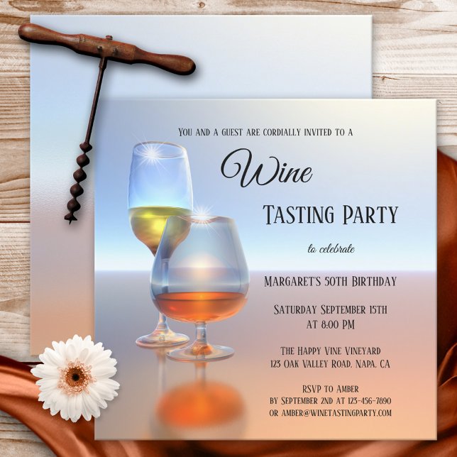 Invitation de dégustation de vin d'art moderne fin (Créateur téléchargé)