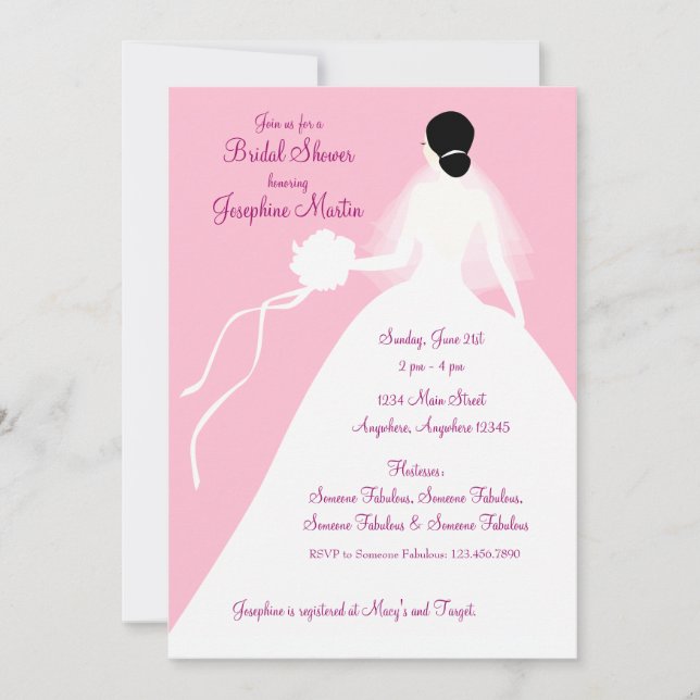 Invitation de déjeuner de Fête de la mariée (Devant)