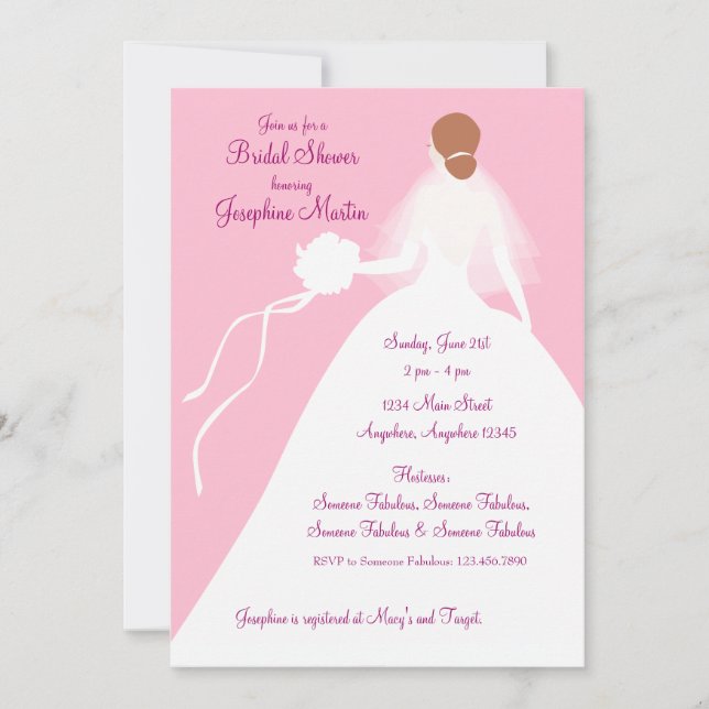 Invitation de déjeuner de Fête de la mariée (Devant)
