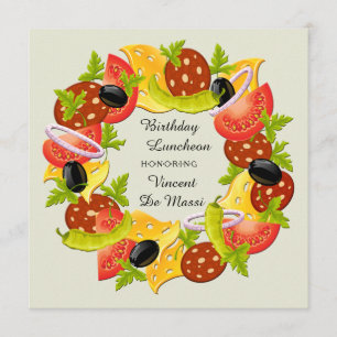 Invitation de déjeuner de guirlande d'Antipasto