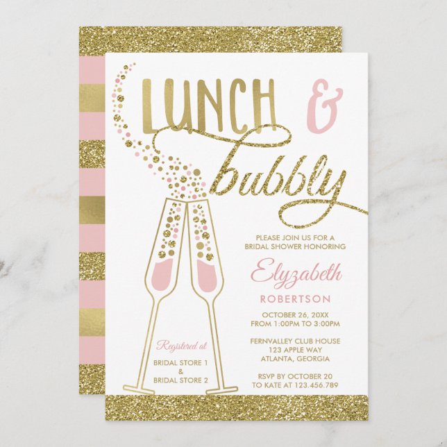 Invitation de déjeuner et de Fête des mariées Bubb (Devant / Derrière)