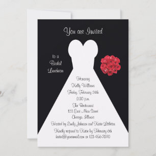 Invitation de déjeuner nuptial - Roses rouges de l
