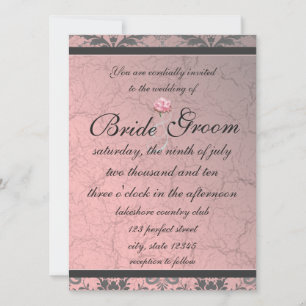 Invitation de Demask Grunge Rose