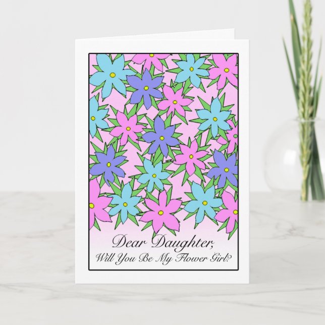 Invitation de demoiselle d'honneur pour fille, flo (Devant)