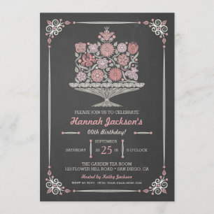Invitation de dentelle 5x7 de tableau de gâteau