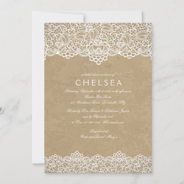 Invitation de dentelle vintage (Devant)
