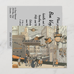 Invitation de départ vintage steampunk