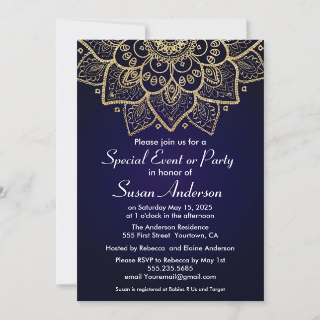 Invitation de design indien (Devant)