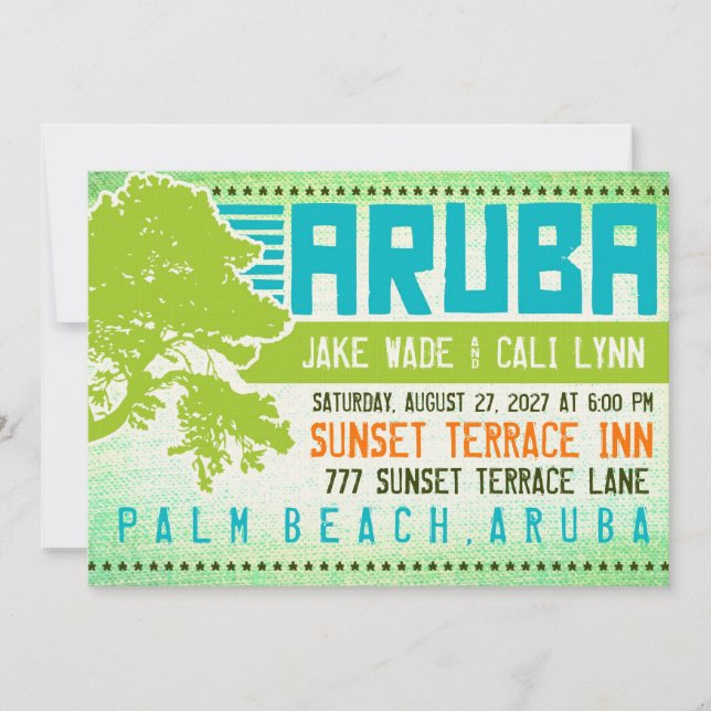 Invitation de destination ARUBA (Devant)