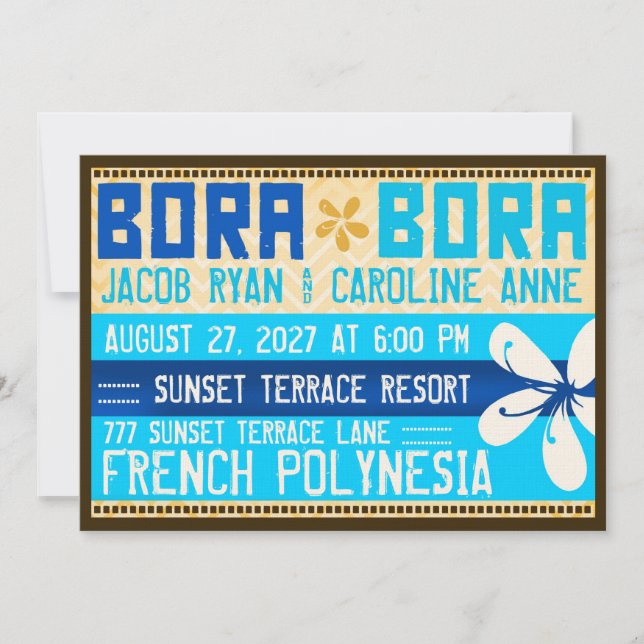 Invitation de destination de BORA BORA (Devant)
