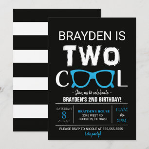 Invitation de deux Cool 2e anniversaire