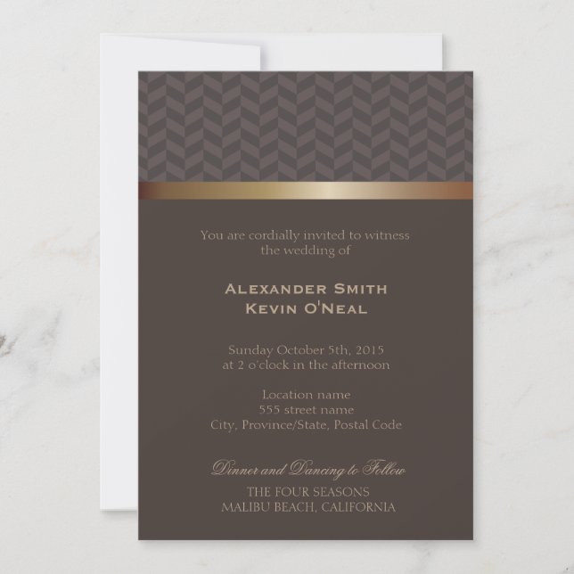 Invitation de deux Mariages gays-gays (Devant)