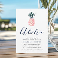 Invitation de dîner de bienvenue Aloha Roseaux Ana