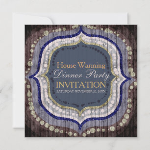 Invitation de dîner de fête à la maison bohème rus