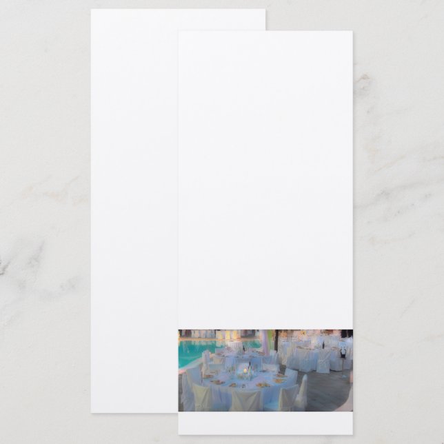 INVITATION DE DÎNER DE MARIAGE DE POOLSIDE (Devant / Derrière)