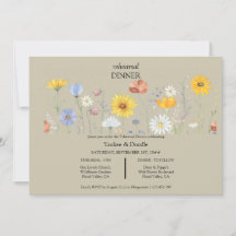 Invitation de dîner de mariage printanier aux fleu