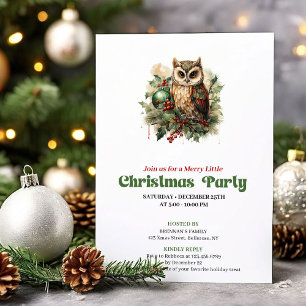 Invitation de dîner de Noël minimaliste vintage ch