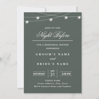 Invitation de dîner de répétition avec guirlandes