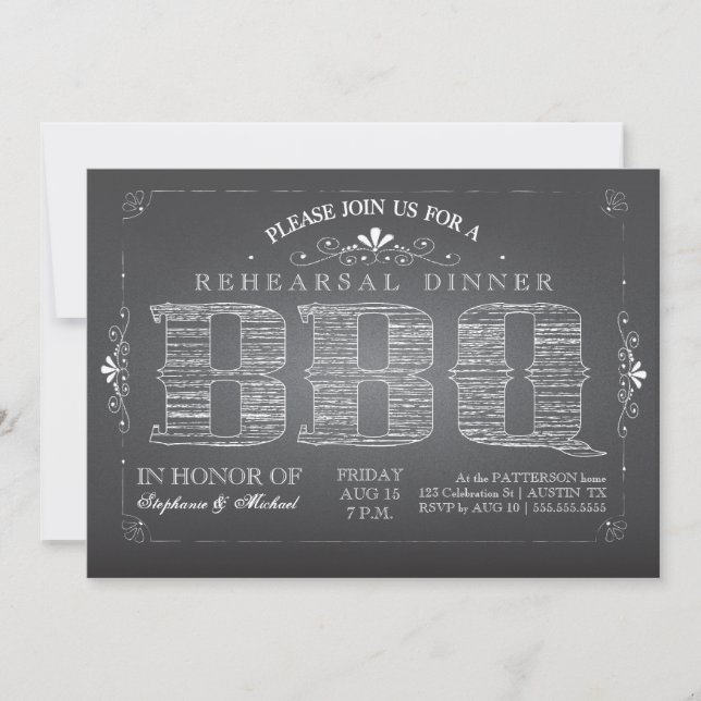 Invitation de dîner de répétition de BBQ de (Devant)