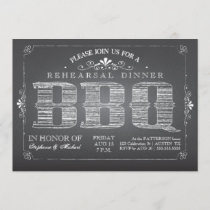 Invitation de dîner de répétition de BBQ de