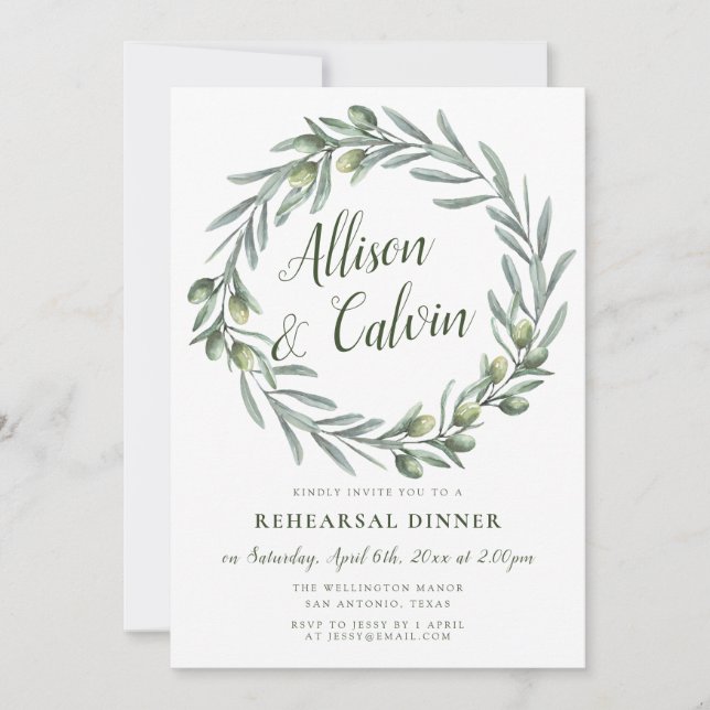 Invitation de dîner de répétition de feuillage (Devant)